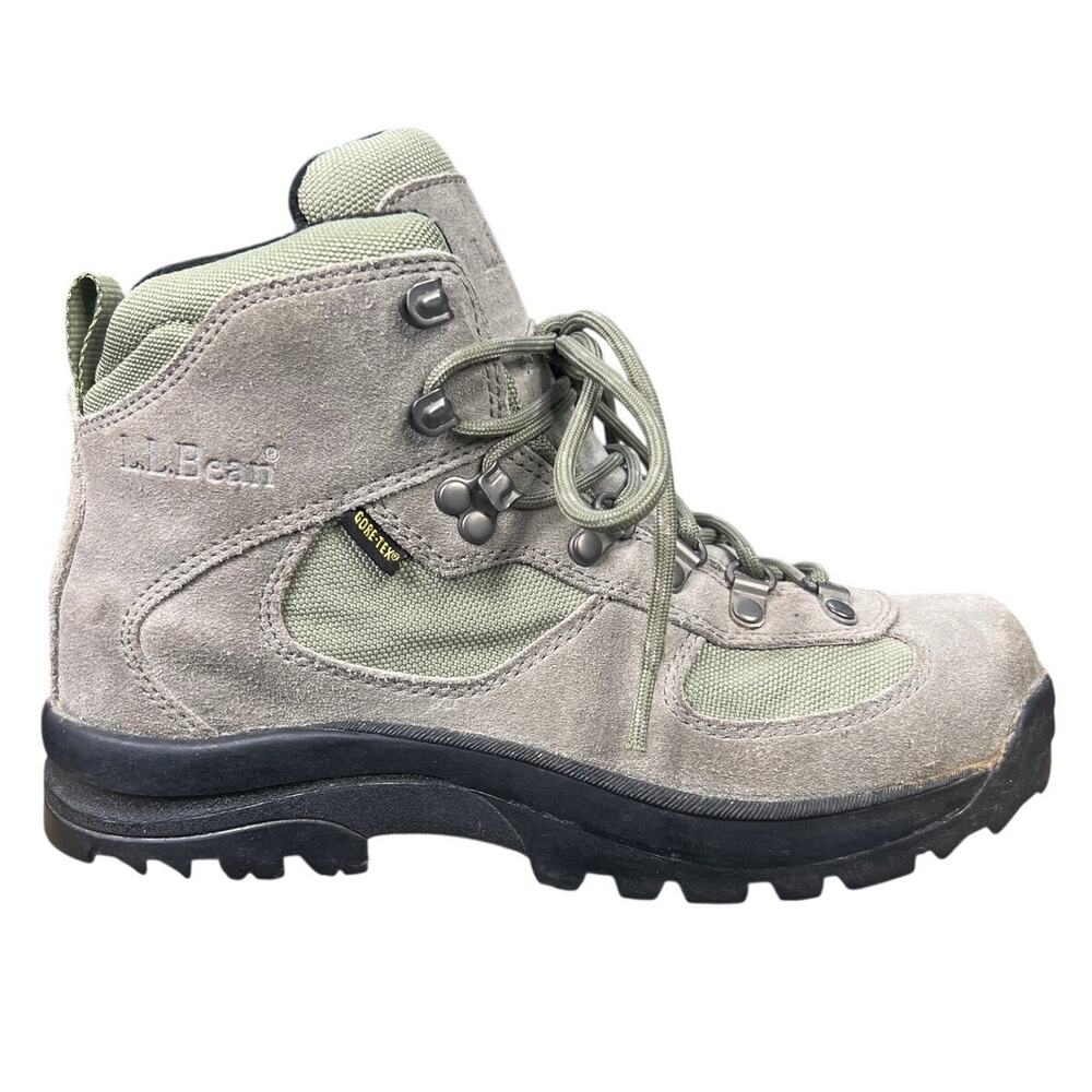 L.L. Bean Women’s Gore Tex Green Suede Hiking Trail Boot Size US 9